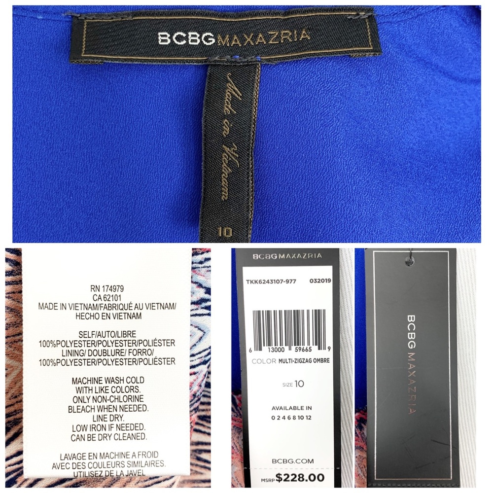 BCBGMaxAzria ZigZag Chevron Print Sleeveless Dress - Picture 8 of 8